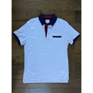 Peter Werth London N.1 Mens Polo Shirt Geometric Preppy Medium